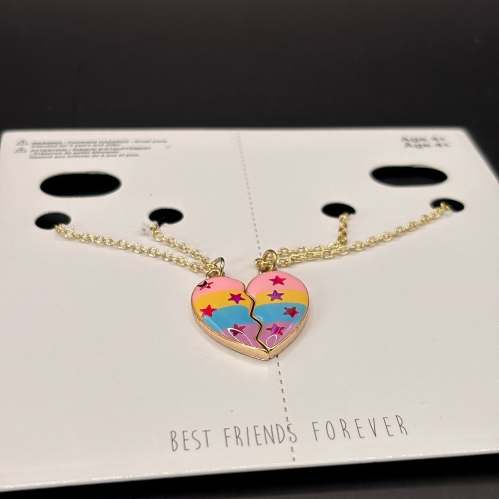 Colorful Heart Best Friends Necklace